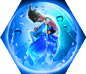 北海鱼姬施展水元素灵盾保护自己或友军,灵盾可以吸收伤害